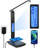 LED Desk Lamp, Desk Lamp With Wireless Charger, Office Dimmable Desk Lamp, With USB Charging Port, Built-In Clock, Calendar, Thermometer And Automatic Timing Reading Desk Lamp-1797050362