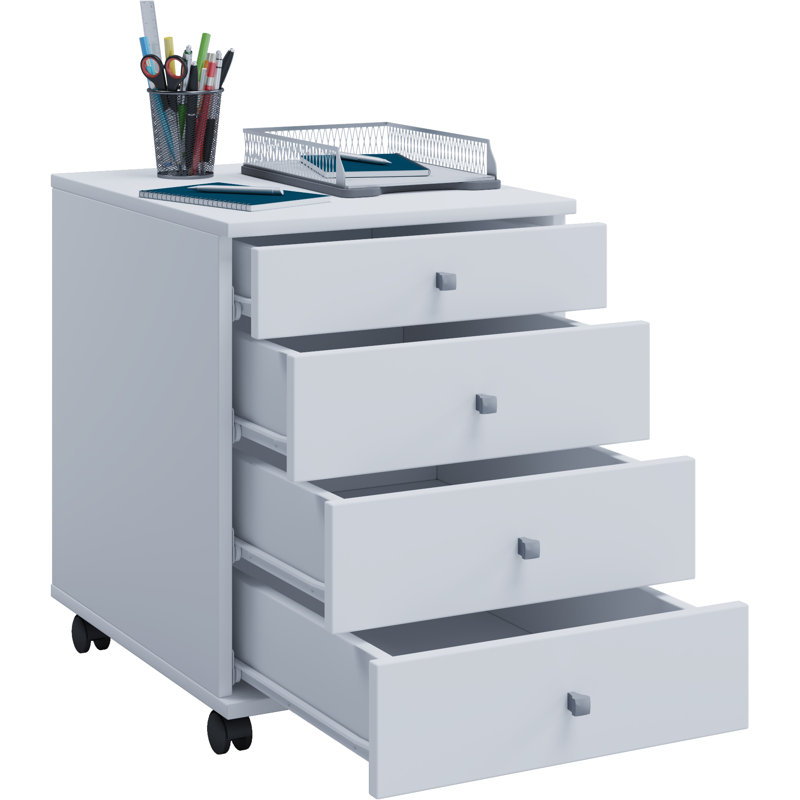 Rayiona 42cm Wide File Cabinet, 50cm H x 42cm W x 57cm D, White