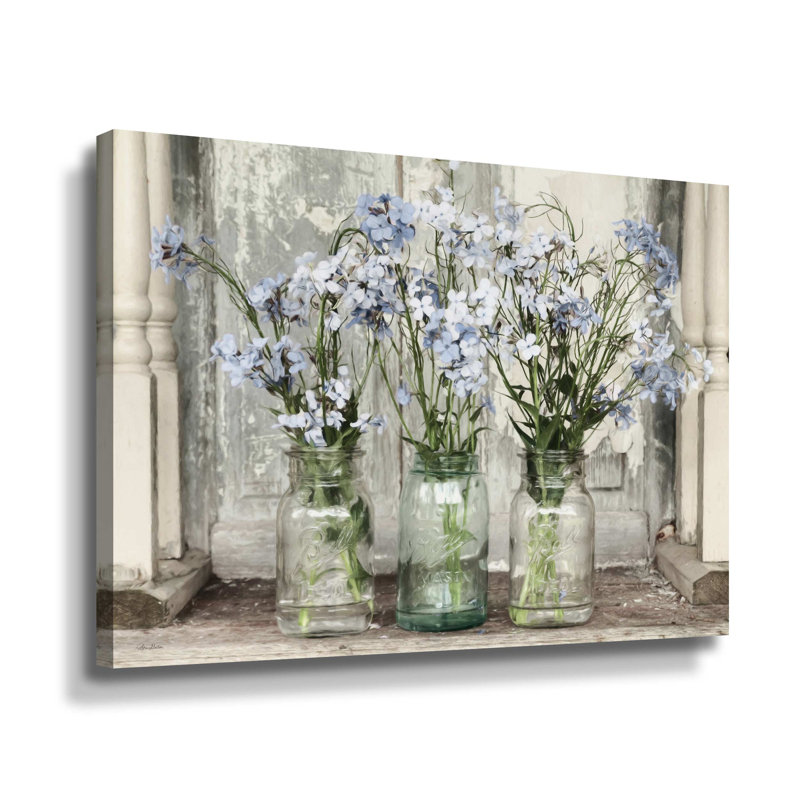 «Blue Roadside Beauties» - photographie sur toile, Cadre flottant noir, H 8 po x l 10 po x P 2 po