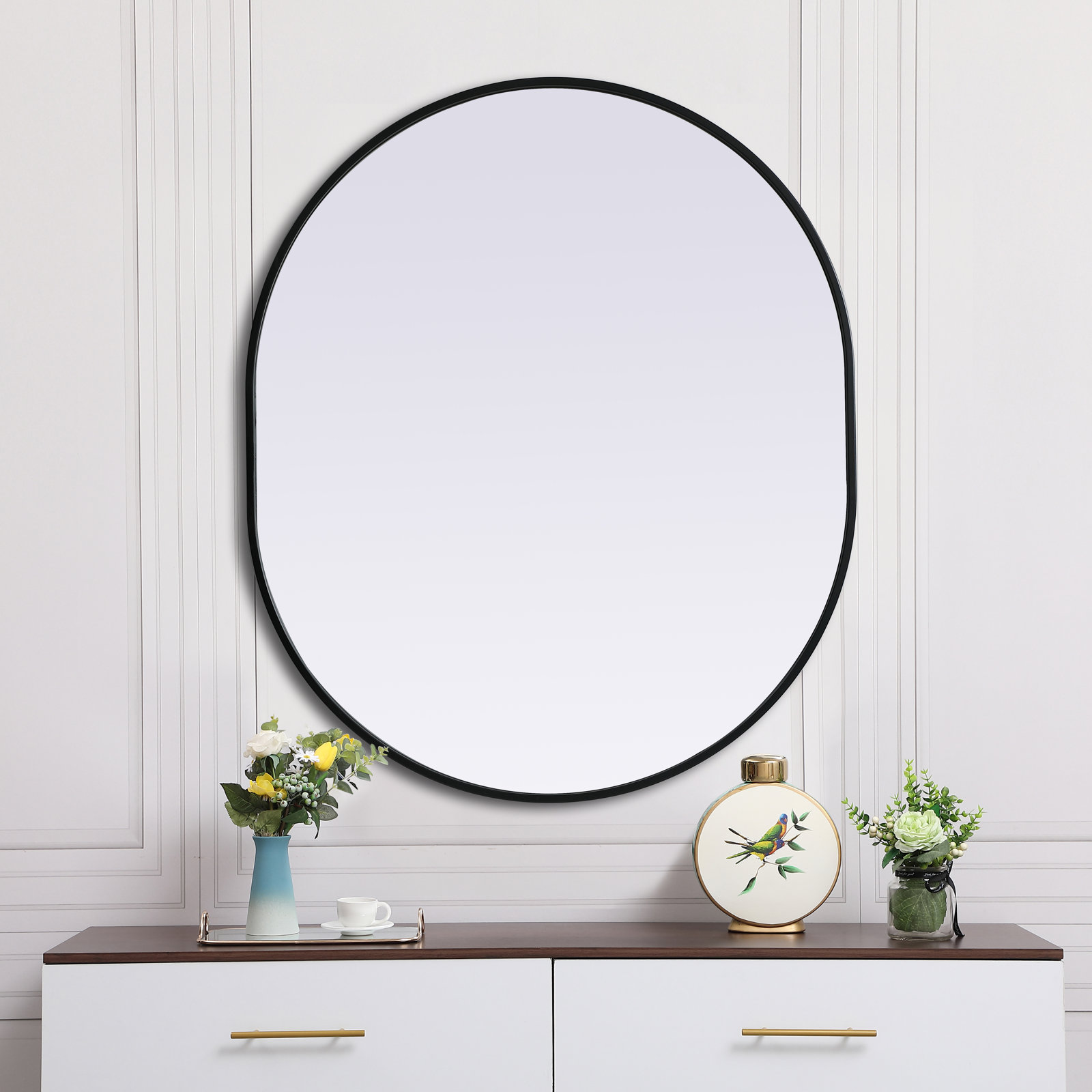 Sabine Accent Mirror, Black, 36" x 30"