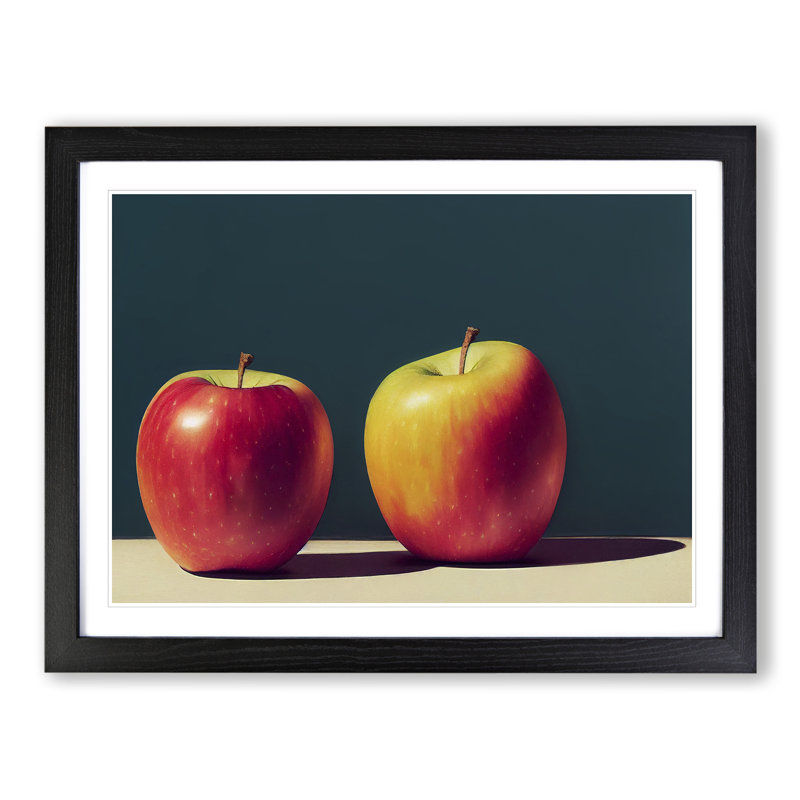 Two Apples Fruit Vol.3 - Framed Print, Black Framed, 25cm H x 34cm W x 2cm D