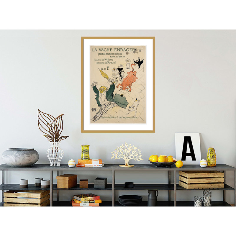 «La Vache enragée» par Henri de Toulouse-Lautrec, impression giclée encadrée, H 41,5 po x l 31,9 po