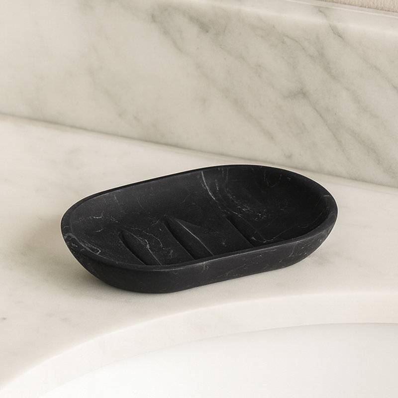 Savon à mains en résine de marbre, Noir