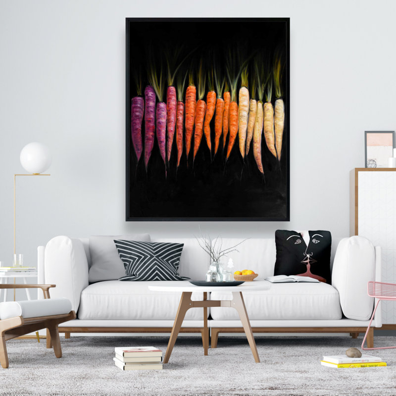 Colorful Carrots Print On Canvas, H 60 po x l 48 po
