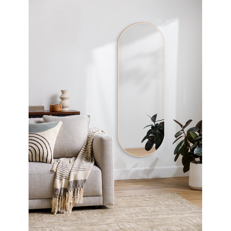 Destefano Essence Accent Mirror, 65" x 22", Bleached Oak