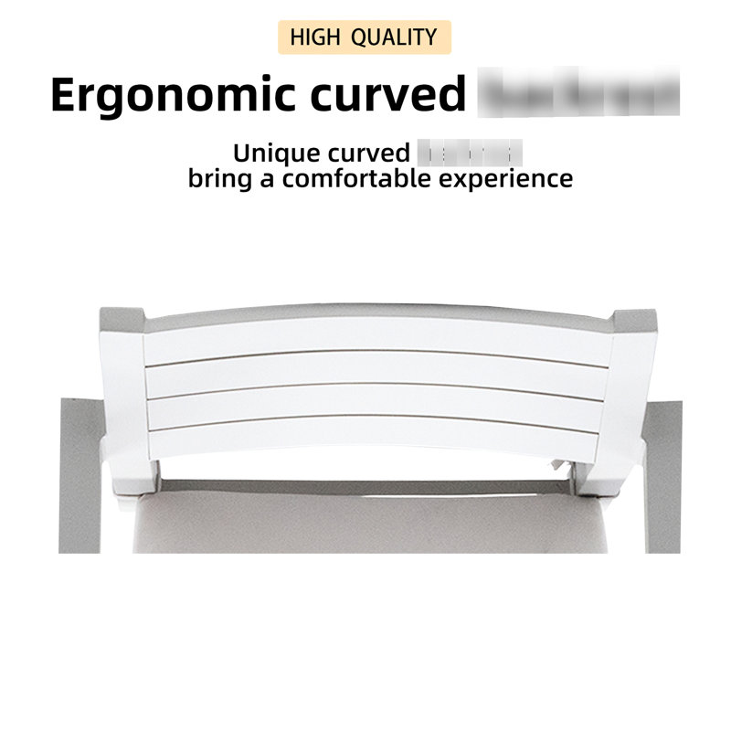 Chaises de salle à manger en aluminium pour l'extérieur, finition grisâtre, garantie de durabilité, coussins modernes