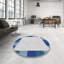 Tapis bleu marine à motif géométrique Antrina-955239158