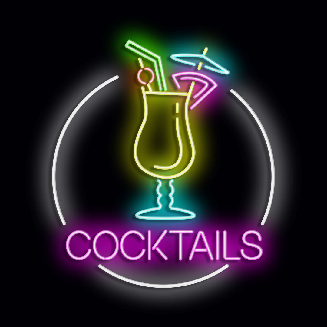 Cocktails LED Neon Sign Wall Décor