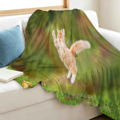 Orange Ultra Soft Flannel Fleece Throw Blanket,Funny Red Single-Sided Print