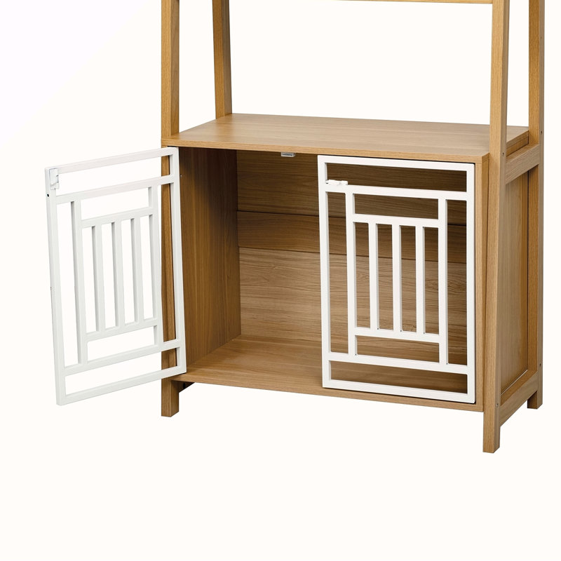 Meuble pour chien avec échelle pour cage