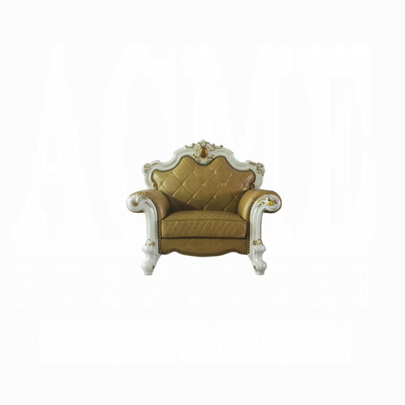 Chaise Airiana avec coussin, Doré / ivoire