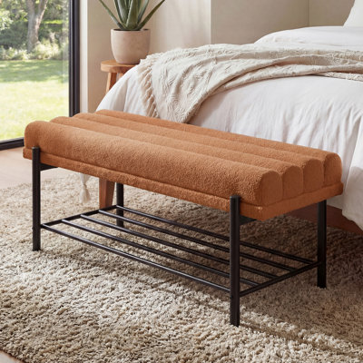 Banc de rangement capitonné et capitonné