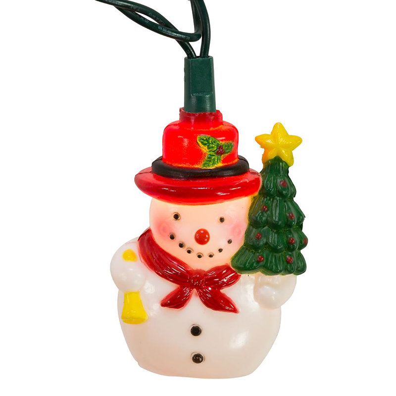 Snowman with Tree 10 Light String Lights