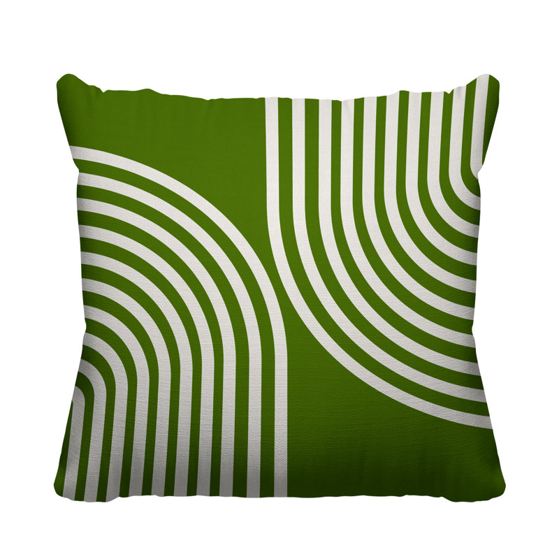 Coussin décoratif intérieur / extérieur Kumba, L 19 po x H 19 po, Chartreuse