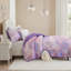 Modern Bedding Sets, Purple Microfiber Tie Dye Quilt for Twin Home