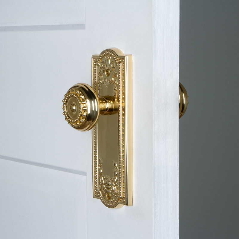 Grandeur Parthenon Plate Double Dummy with Parthenon Door Knob, Lifetime Brass