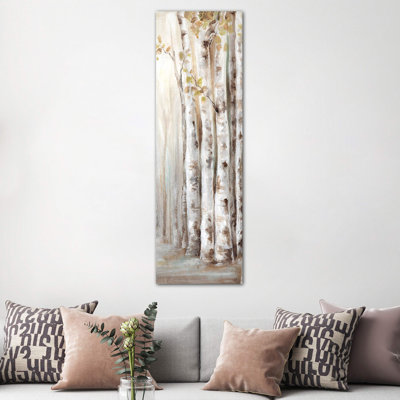 Sunset Birch Forest II by Eva Watts - Wrapped Canvas Panoramic Painting