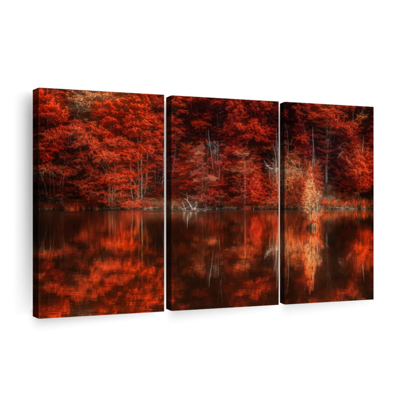 «Reflection Of Autumn», 3 pièces, H 36 po x l 57 po