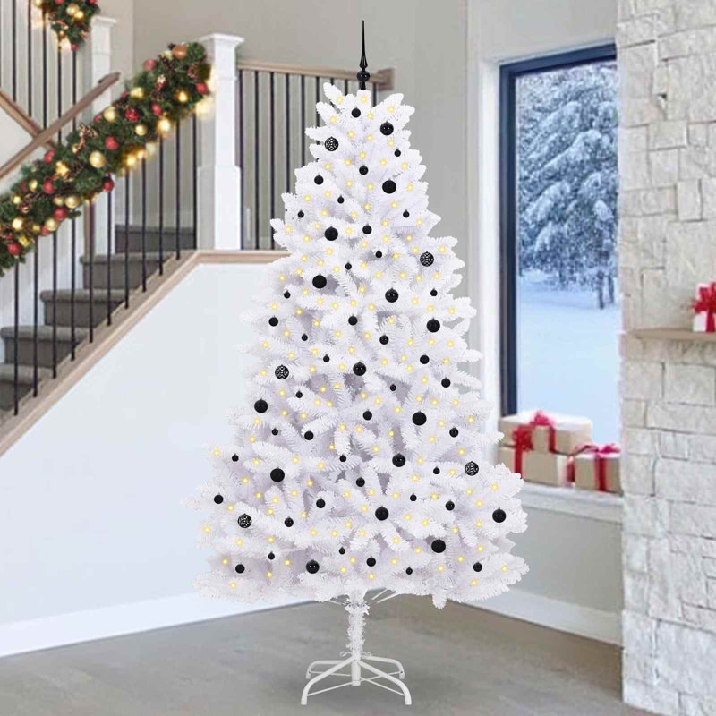 Lighted Artificial Christmas Tree, 270cm H, Black
