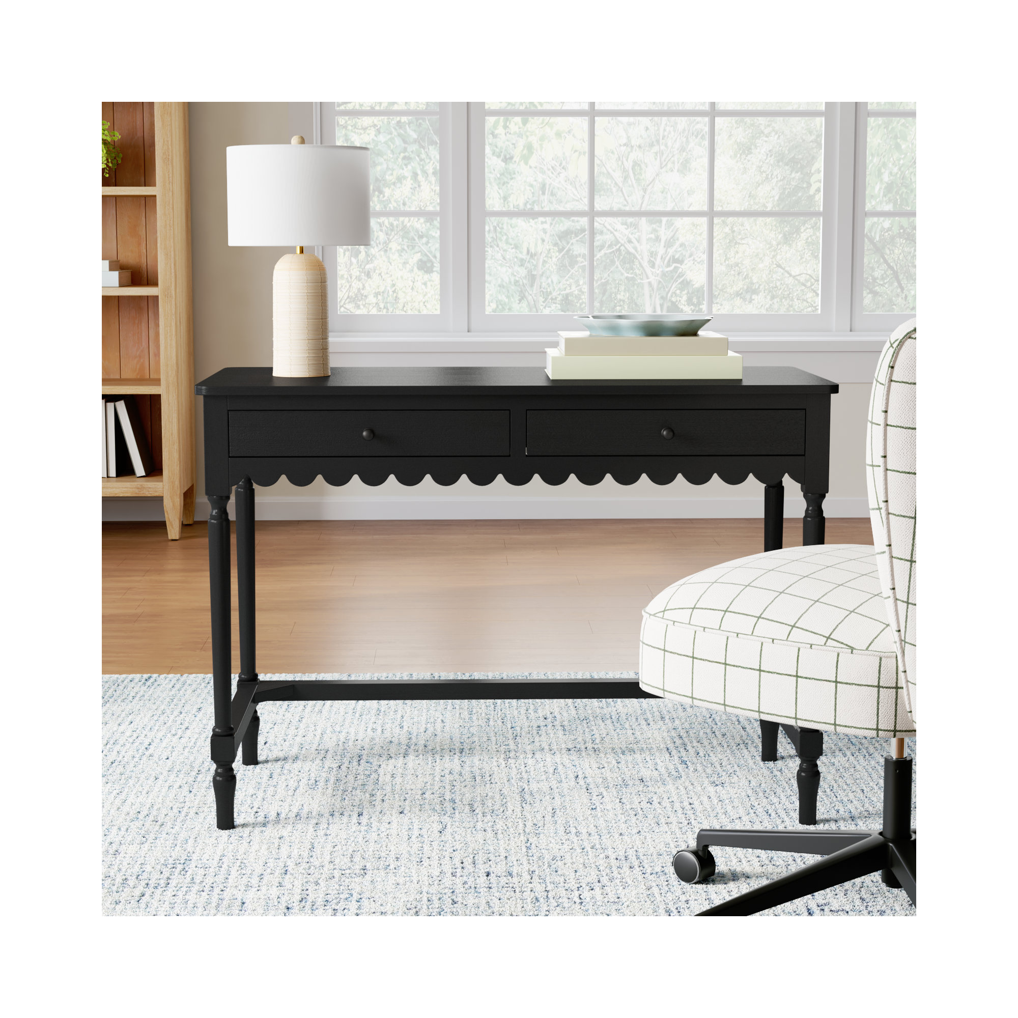 Branden 2 Drawer Desk, Black