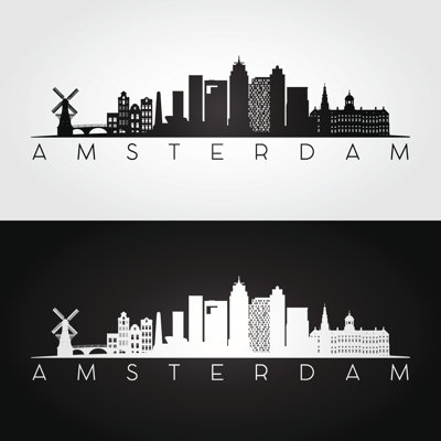«Amsterdam Skyline», impression sur toile tendue