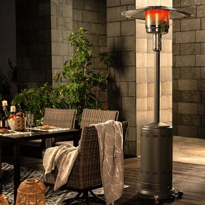 Powder-Coated Propane Gas Outdoor Heater With Wheels, Etl Certified