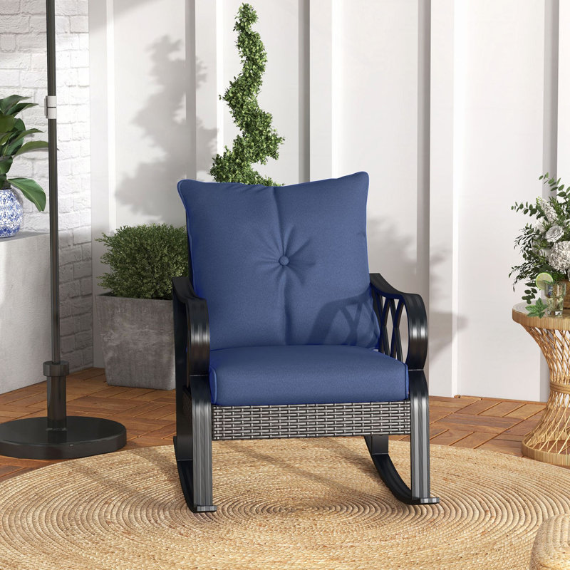 Chaise berçante pour l'extérieur, Bleu