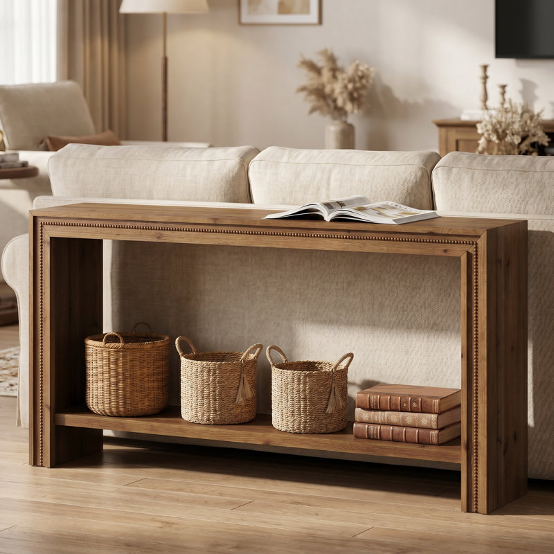 Console en bois massif de 63 pouces