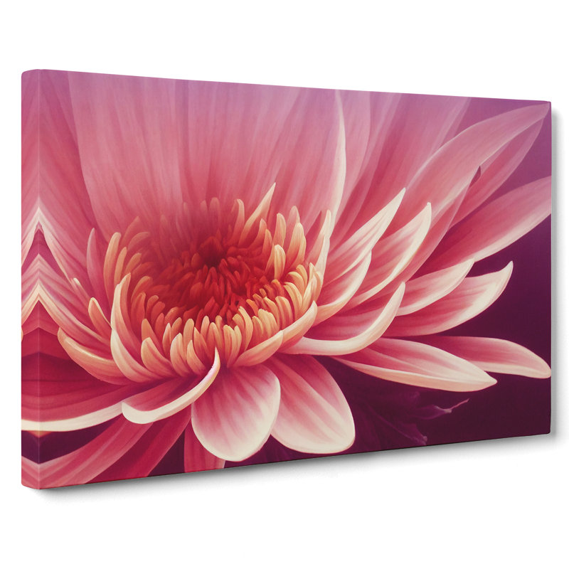Artsy Chrysanthemum Flower - Wrapped Canvas, 35cm H x 50cm W x 3cm D