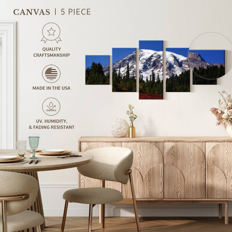 Pines Against Mount Rainer, 24" H x 55" W