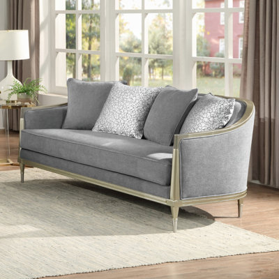Causeuse en chenille gris Fernando