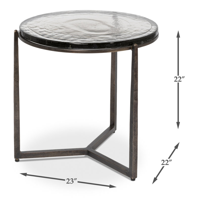 Dorsey Glass End Table, 22" H x 23" W x 22" D