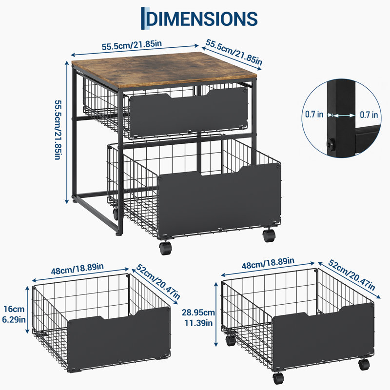 55.5 cm W Shelving Unit, Black/Brown