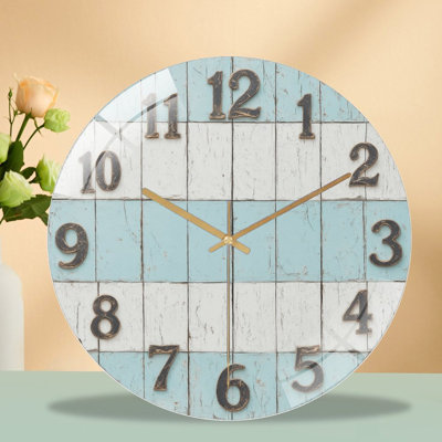 Horloge murale moderne en verre 12 po