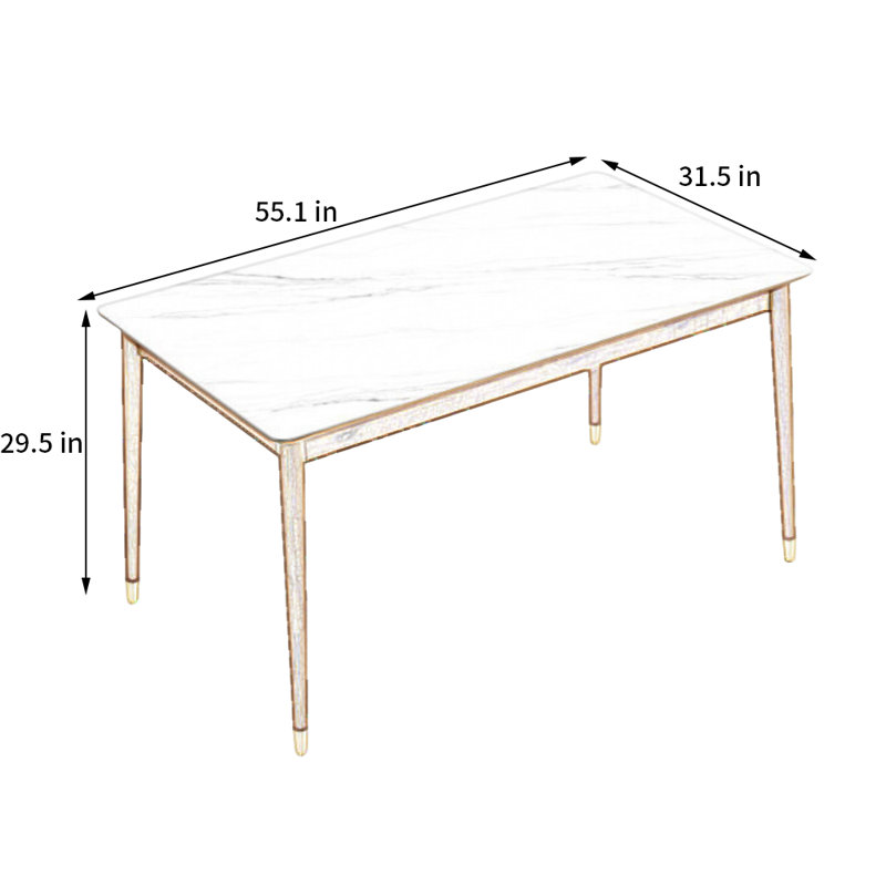 Nevio Solid Wood Base Dining Table