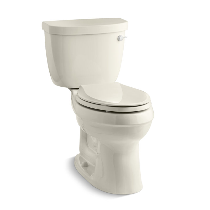 Cimarron Comfort Height Two-Piece Elongated 1.6 GPF Toilet with Aquapiston Flush Technology, Left-Hand Trip Lever and Tank Locks
