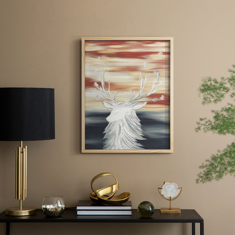 «Christmas Holiday Art», reproduction encadrée en bois massif, Naturel, H 11 po x l 9 po