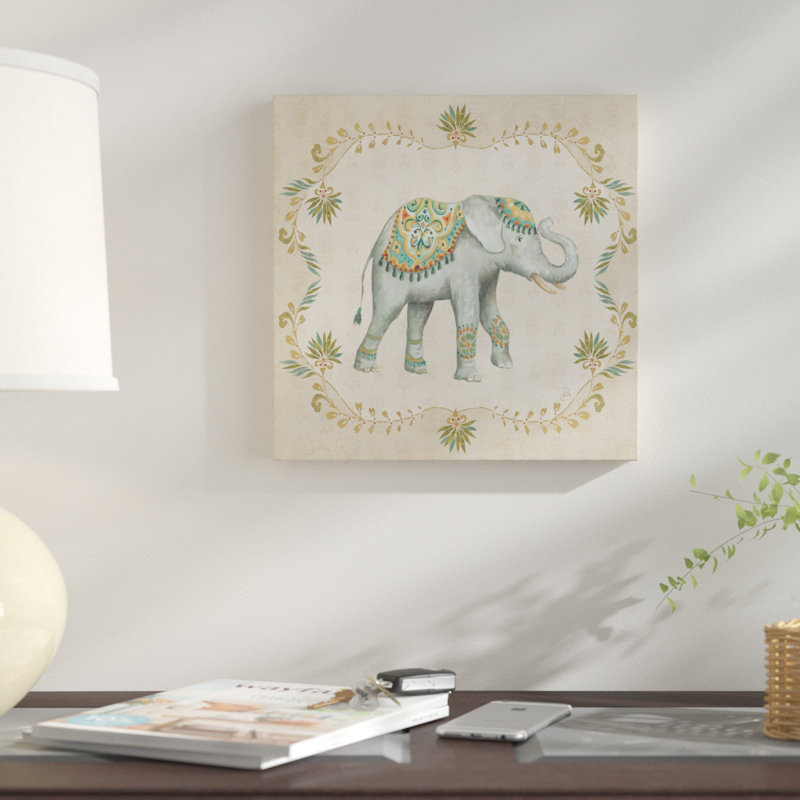 « éléphant walk iv », impression sur toile tendue, H 12 po x l 12 po x P 1,5 po, Toile tendue, Pas de tapis