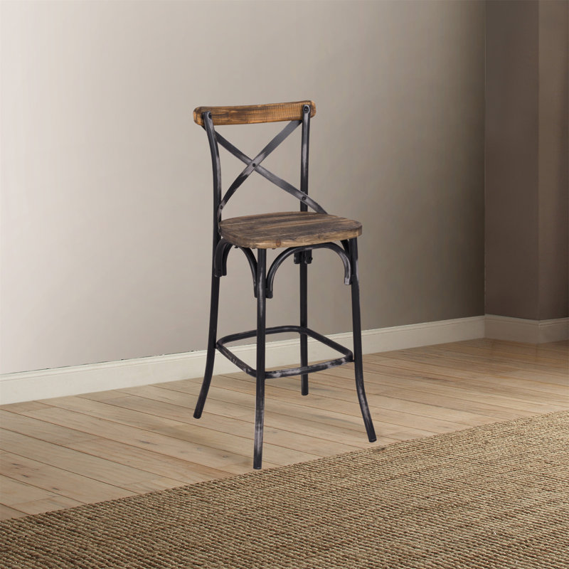 Tabouret de bar à dossier croisé