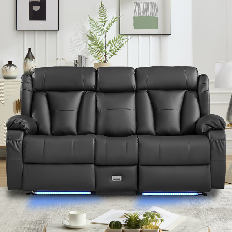 Canapé inclinable électrique inclinable électrique Zero Wall, Polyuréthane - noir