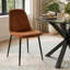 Ensemble de table de salle à manger pour 4 personnes avec table ronde en verre et 4 chaises rembourrées en chenille-499757407