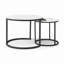 Ensemble de 2 tables basses gigognes à cadre circulaire, tables rondes en bois et marbre, salon, chambre à coucher, appartement, table de chevet simple industrielle moderne