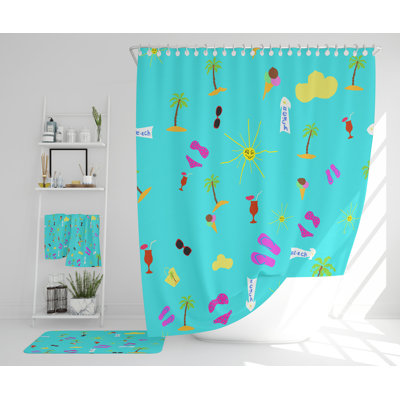 Neveen Polyester Shower Curtain Set