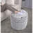 River Water Resistant Handcrafted Cylindrical Pouf, White-1710551452