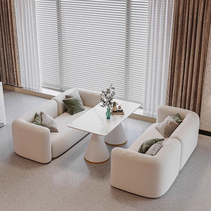 Causeuse Modern, Flanelle blanc cassé