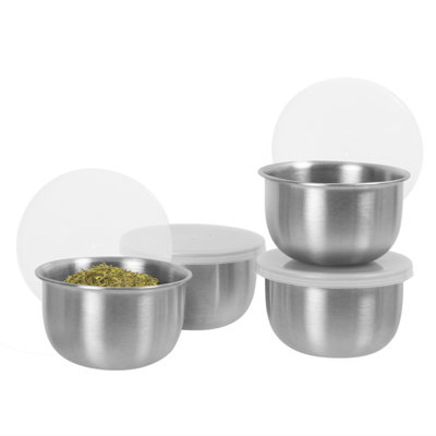 Set of 4 Stainless Steel 4 fl oz Prep Bowls