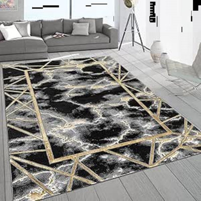 Abstract Flokati Area Rug