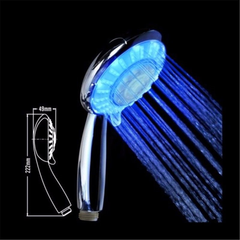 Pomme de douche à DEL à changement de couleur à eau Juno - fixation murale avec inverseur 3 voies