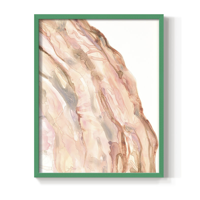 Rose Quartz I, reproduction encadrée - bois massif, Vert, H 10 po x l 8 po