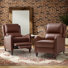 Fauteuil inclinable manuel en cuir véritable de 28,75 po de large Neliyah (ensemble de 2)